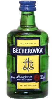 Becherovka 38% 50ml miniatura etik9