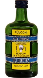 Becherovka 38% 50ml miniatura etik6